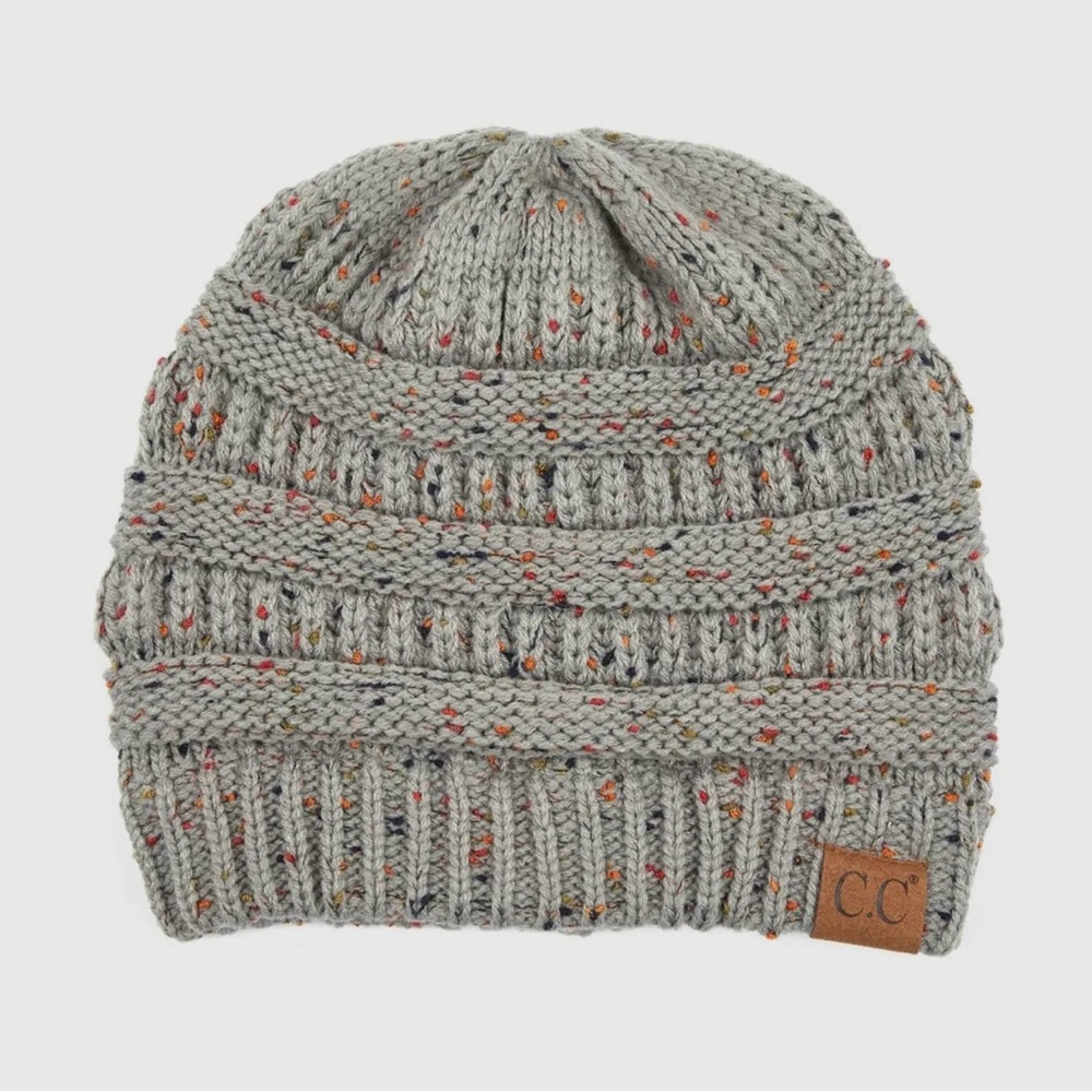 Women’s CC Gray Confetti Knit Beanie